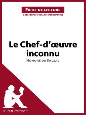 cover image of Le Chef-d'oeuvre inconnu d'Honoré de Balzac (Fiche de lecture)